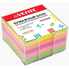Блок для записей бумажный 85*85 500 л. 5 цветов неон (deVente)