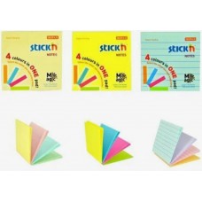 Бумага с липким краем (76*76 мм.) 100 л. 4 цв., НЕОН Magic Pads Hopax)