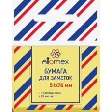 Кл.бумага д/заметок 76*76 мм. ATTOMEX 100 л. жёлт