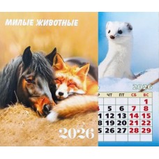Календарь отрывной на магните на холодильник 2026 Милые животные