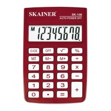 Калькулятор Skainer SК-108XRD 8 разрядов карманный красный