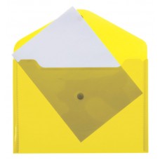 Папка-конверт на кнопке 0.18мм, полупрозрачная deVente желтая