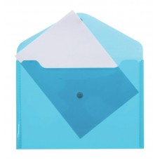 Папка-конверт на кнопке 0.18мм, полупрозрачная deVente синяя