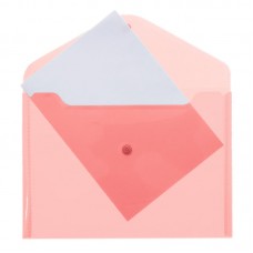 Папка-конверт на кнопке 0.18мм, полупрозрачная deVente красная