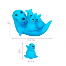 Резиновые игрушки для ванны «Мыльница: Тюлень», 13.5 см., с пищалкой, в наборе 4 шт., Крошка Я