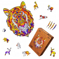 Пазл фигурный деревянный Calm Tiger, размер 21х27 см., 141 деталь