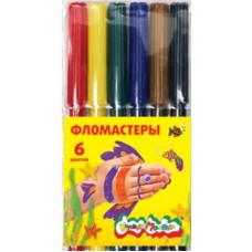 Фломастеры Maxi 6 цветов Каляка-Маляка толстые вентилируемый колпачок