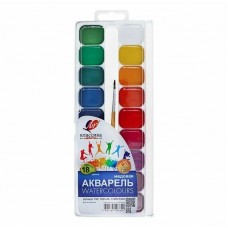 Краски акварельные медовые 18 цветов "Классика" с кистью