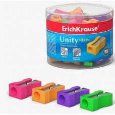 Точилка Erich Krause "Unity", пластиковая, прямоугольная, цвет ассорти