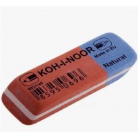 Ластик комбинированный Koh-I-Noor 6521/40, 57x19,5x8 мм., красно-синий, прямоугольный, скошенные края
