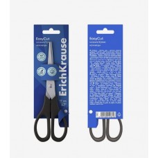 Ножницы Erich Krause, 17 см., с улучшенной двойной заточкой, лезвия из нержавеющей стали, чёрные