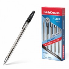 Ручка гелевая Erich Krause, R-301 Classic Gel Stick, узел 0,5 мм., чернила черные