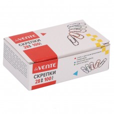 Скрепки 28 мм. овальные цветные ZEBRA 100 шт. deVente