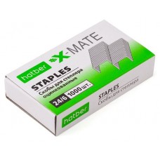 Скобы для степлера Hatber X-Mate №24/6 1000 скоб 6 мм. оцинкованные