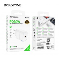 СЗУ на PD (гнездо Type-C) BOROFONE BA84A, QC3.0, PD30Вт, белый
